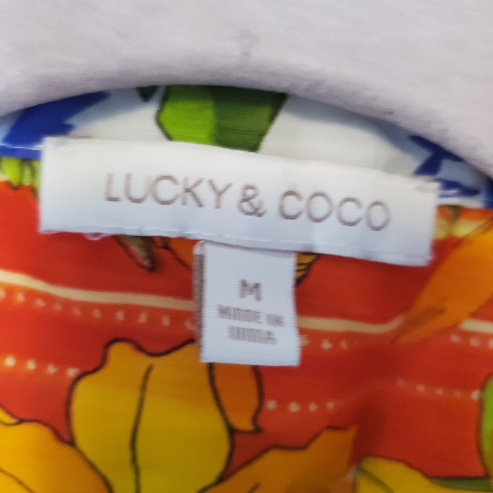 Lucky & Coco Womens Tropical Jungle Tiger Print Cotton Button Down Shirt Medium - Picture 3 of 12
